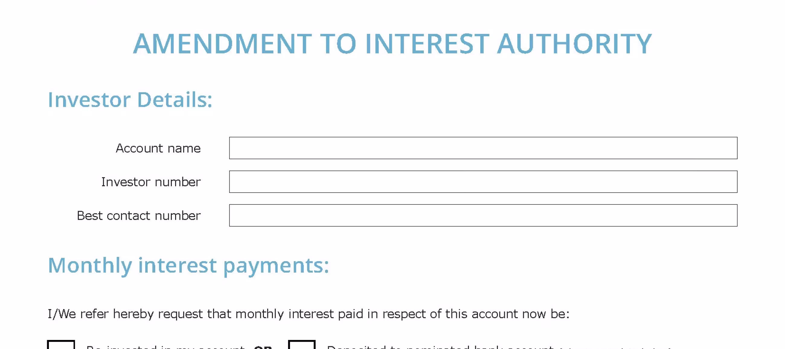 Amendment to Interest Authority &#8211; Pooled