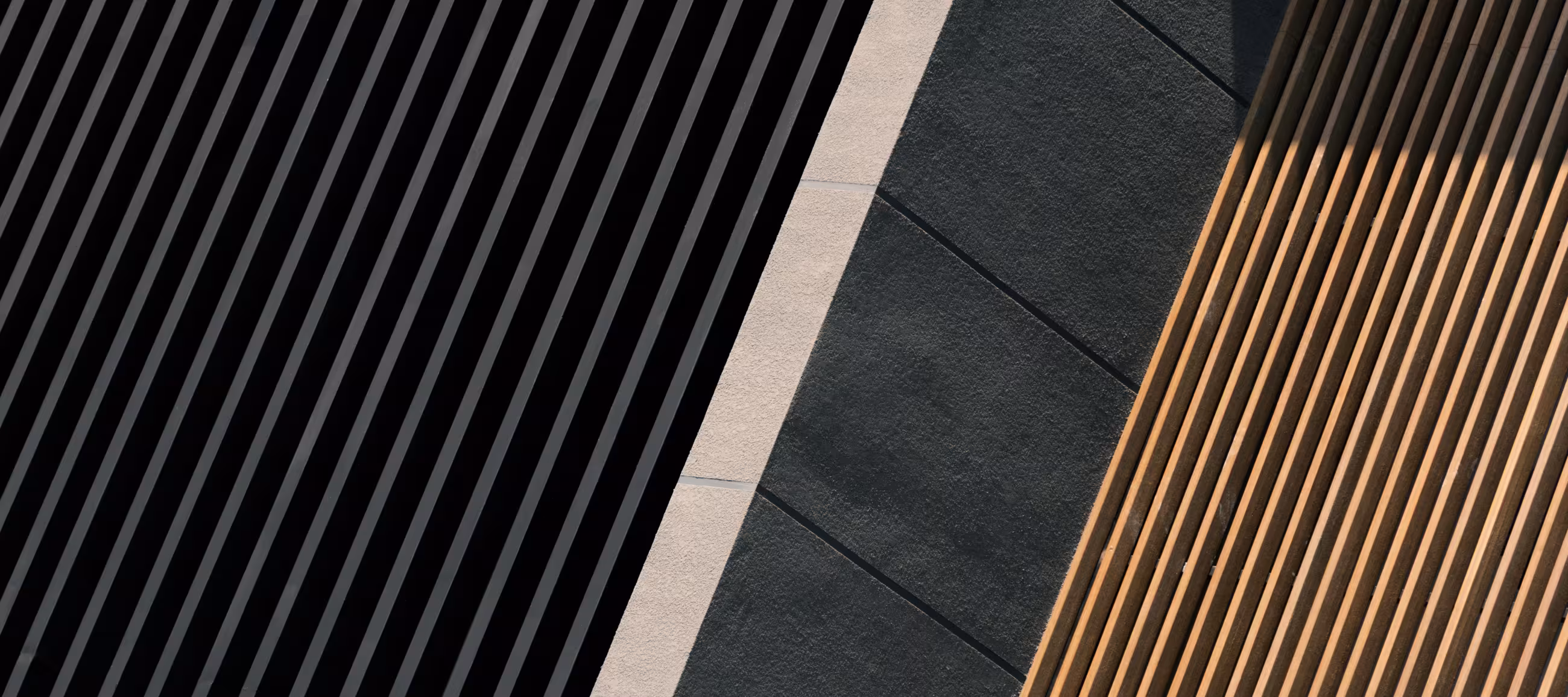 detail of a roof but the two contrasting colours and different levels make it feel all fancy pants.